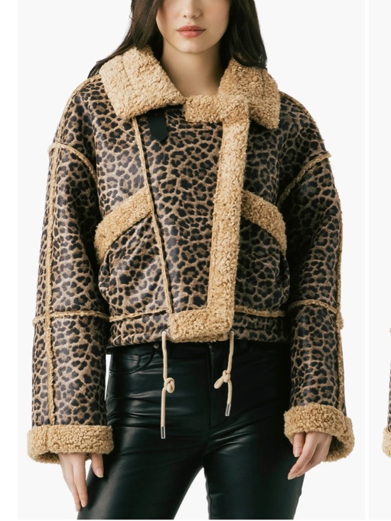 Blank NYC Jackets & Blazers - BlankNYC Small S Blank NYC leopard bonded leopard print shearling moto jacket